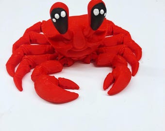 Articulated 3d Printed Ghost Crab- Fidget Toy - Desk Toy - Crab Toy - Beach - Beach Toy - Cute Crab - Ocean Fidget