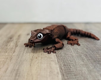 Articulated 3d Printed Crested Gecko - Fidget Toy - Desk Toy - Reptile Toy - Crested Gecko - Lizard Toy - Cute Reptile - Reptile Fidget