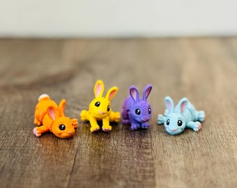 Mini conejo impreso en 3D - Pascua - Recuerdo de fiesta - Recompensa para el aula - Juguete de escritorio - Pequeño - Mini juguete - Cumpleaños - Sustituto de dulces - Juguete antiestrés
