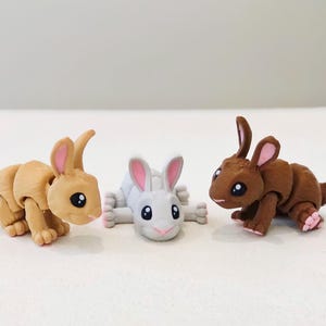 3d Printed Baby Bunnies - Rabbit Fidget - Easter Toy - Bunny Toy - Easter Bunny - Articulated - Favor - Bunny Birthday - Rabbit Birthday