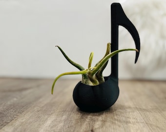 Maceta para suculentas con forma de nota musical impresa en 3D - Maceta - Amante de las plantas - Músico - Musical - Maceta única - Decoración del hogar - Moderna