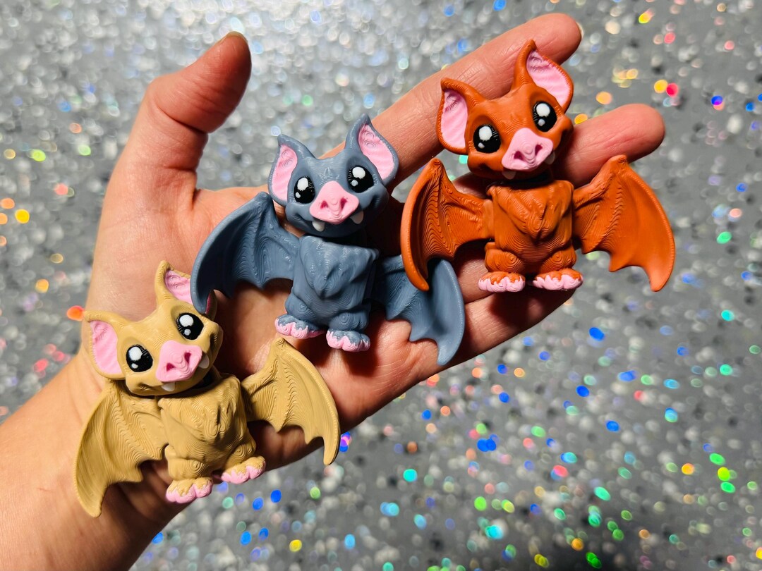 Small 3d Printed Bat - Bat Toy - Fidget - Bat Birthday - Cute Bat ...