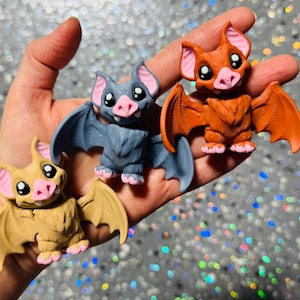 Small 3d Printed Bat - Bat Toy - Fidget - Bat Birthday - Cute Bat - Halloween - Holiday Fidget - 3d Printed