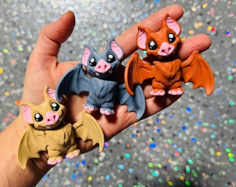 Small 3d Printed Bat - Bat Toy - Fidget - Bat Birthday - Cute Bat - Halloween - Holiday Fidget - 3d Printed