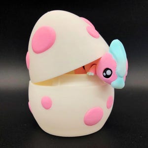 Cute 3d Printed Baby Dragon with Egg - Easter - Valentines Day - Fidget - Dinosaur Party - Favor - Cute Dinosaur - Pink - Girl Dinosaur