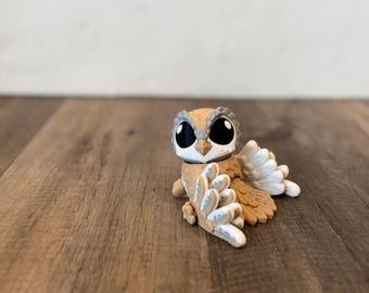 Búho común impreso en 3D - Búho nocturno - Granja - Búho común - Pájaro - Juguete antiestrés de pájaro - Cumpleaños de búho - Fiesta de búho - Cumpleaños en el bosque - Fiesta - Navidad