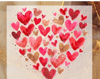 Valentine Day Heart Brushstroke DTF Transfer Ready to Press, Valentines day Ready Apply for Heat Press, Xoxo DTF Print, Trendy Vday