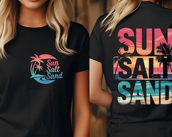 Retro Summer Sun Salt Sand DTF Transfer Ready to Press, Summer Vibes Heat Press, Sunset Salty Summer Vacation DTF Print,Trendy Summer