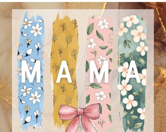 Couquette Floral Mama DTF Transfer Ready to Press, Boho Floral Mama Heat Press, Mothers Day Bow DTF Print, Trendy Mama, Gift for Mom, Mother