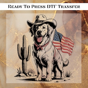Patriotic Dog America flag DTF Transfer for Ready to Press, 4th of July  Ready to Apply for Heat Press, USA Funny dog DTF,Independence Day