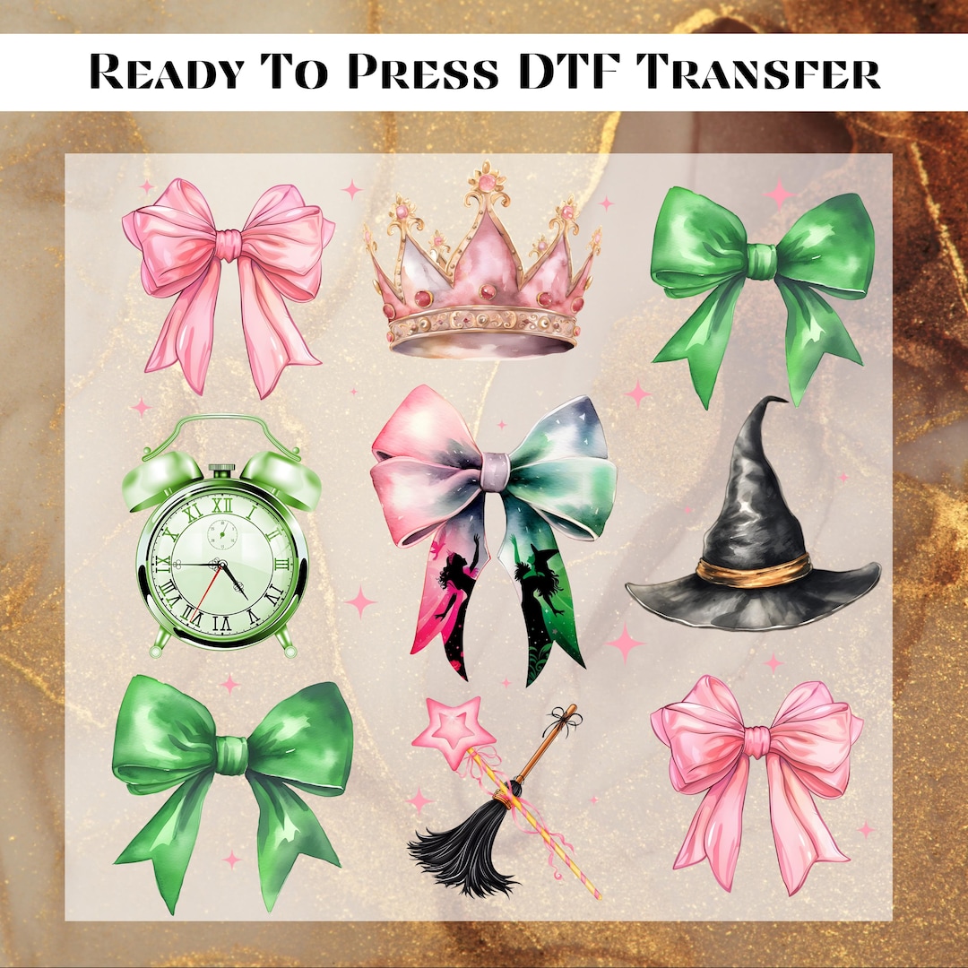 Wicked Pink Goes Good With Green DTF Transfer for Ready to Press,wicked ...