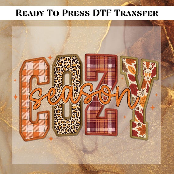 Cozy Season DTF Transfer Ready to Press, Retro Fall Apply for Heat Press, Get Cozy DTF Print, Womens Fall, Fall Graphic