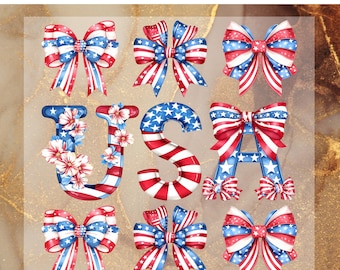 USA Coquette America Bow DTF Transfer for Ready to Press,Patriotic Bow Ready to Apply for Heat Press, Girl Usa 4th of July DTF, Memorial Day