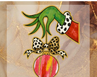 Green Christmas DTF Transfer, Christmas Shirt Print, Funny  Grinch Design,  Christmas Gift heat press
