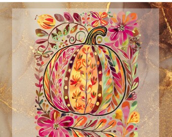 Boho Floral Pumpkin Cross Fall DTF Transfer for Ready to Press,Autumn Couquette Pumpkin Floral Ready to Apply for Heat Press, Happy Fall DTF