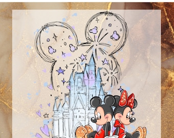 Happiest Place on Earth Ready To Press,  Magical Kingdom DTF Print, Magic World Transfers,Positive Shirt Transfers, Disney Mickey and Minnie
