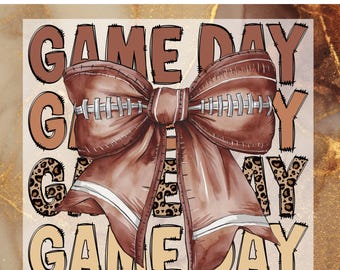 Game Day Baseball Coquette DTF Transfer for Ready to Press,Baseball Bow Ready to Apply for Heat Press, Brushstroke Baseball DTF