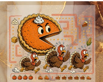 Thanksgiving DTF Transfer, Vintage Fall Ready To Press, Funny Turkey Pumpkin Pie Heat Transfer