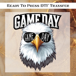 Game Day Eagle Football  DTF Transfer for Ready to Press, American Football Ready to Apply for Heat Press, Eagle Mascot Iron-On for DTF