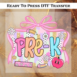 Pre-K Teacher DTF Transfers, Squad Heat Transfer, Preschool Ready For Press Heat Transfers, Pre-K Teacher Team DTF Transfer Ready To Press