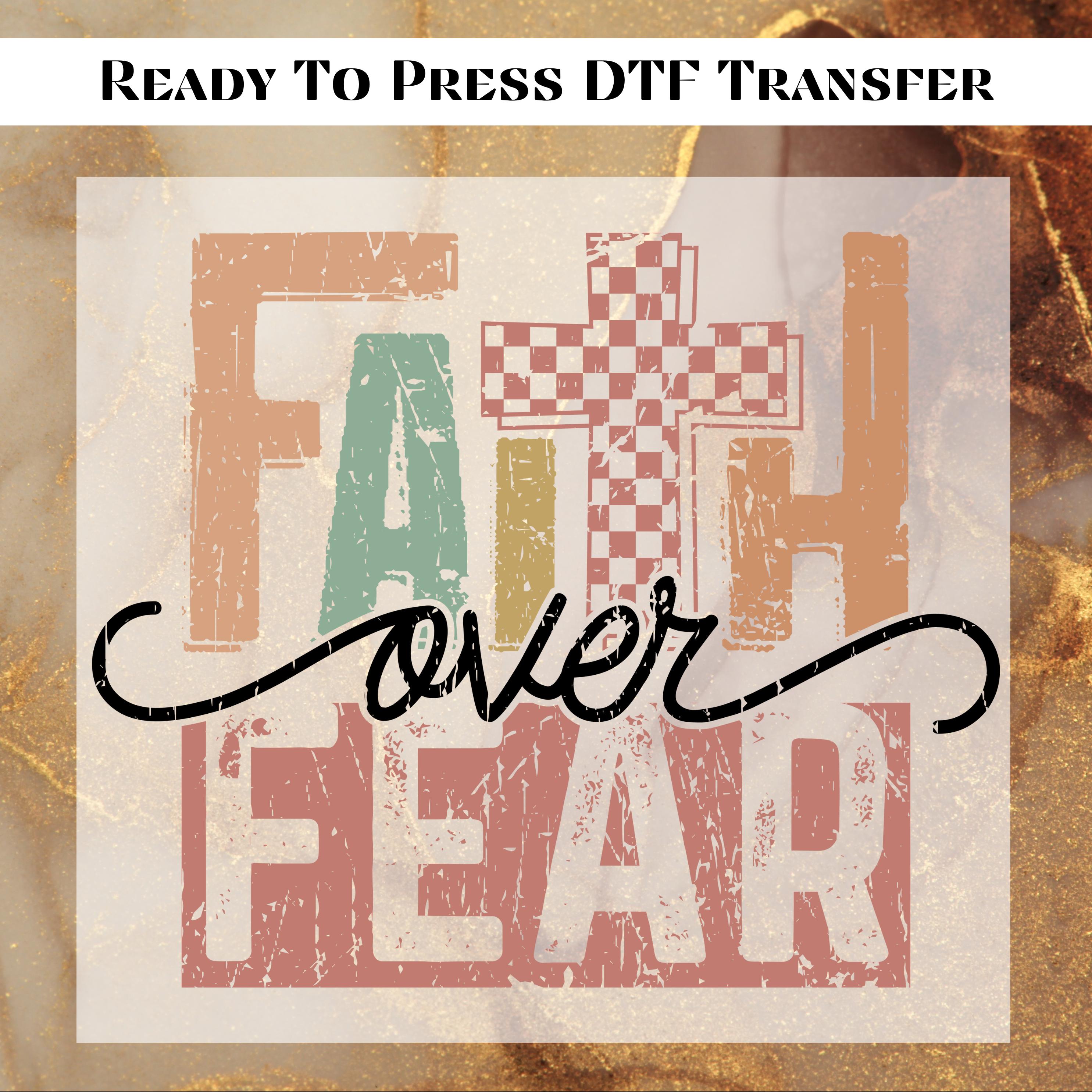 Faith Over Fear Verse DTF Print, Christian Sublimation Design, Ready To Press, Retro New Years Heat Transfer, Flowers Cheers DTF Transfers