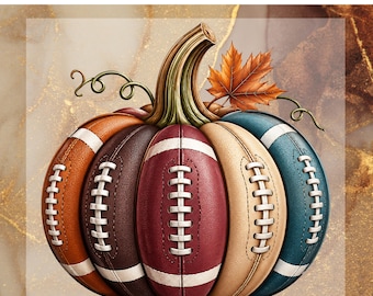 Football Pumpkin DTF Transfer, Pumpkin Sports Ready To Press, Fall Football Heat Transfer