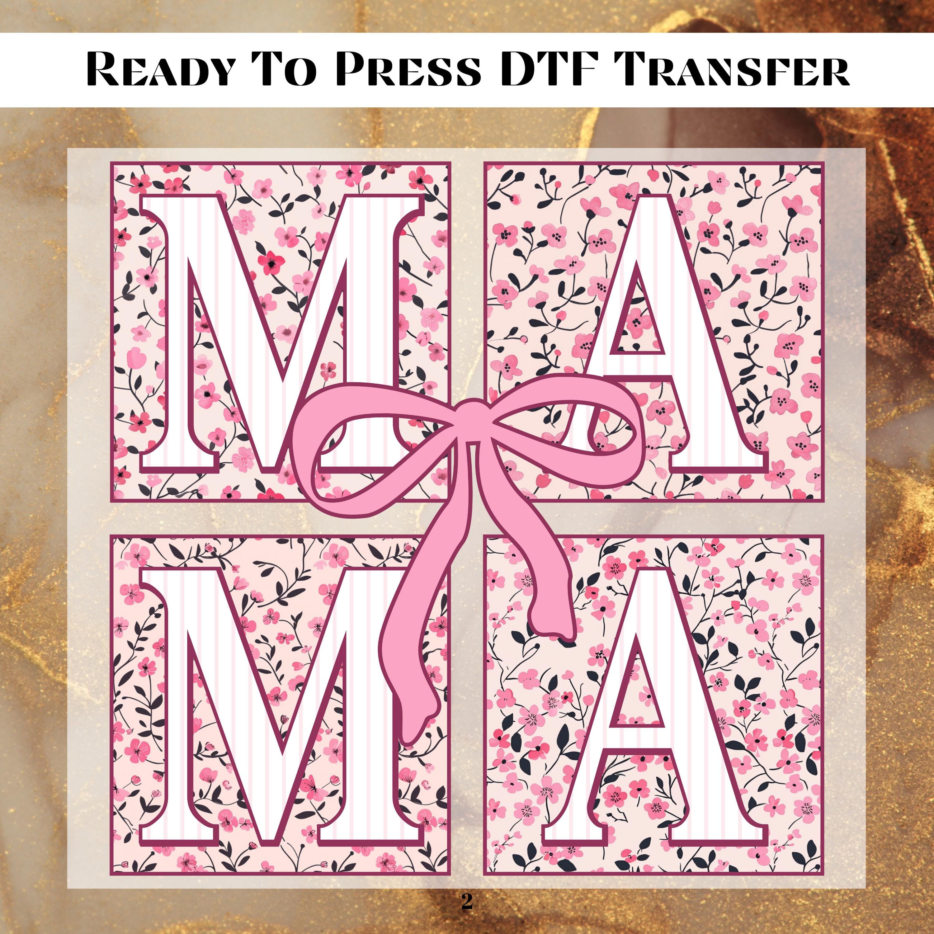 Couquette Floral Mama DTF Transfer Ready to Press, Boho Floral Mama Heat Press, Mothers Day Bow DTF Print, Trendy Mama, Gift for Mom, Mother
