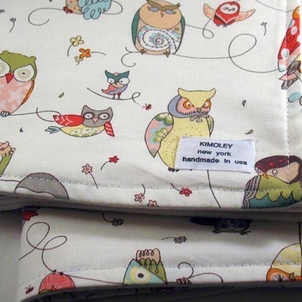 Cotton / Organic Baby  to Toddler Large Blanket - A Spotted Owl Print