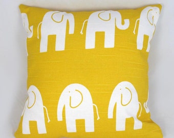 Elephant Pillow - Decorative Pillow - Accent Pillow - Kid Pillow - Room Decor - Yellow