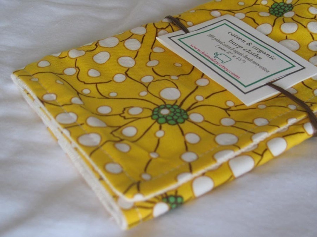Burp Cloth With Style Undyed French Terry Blooming