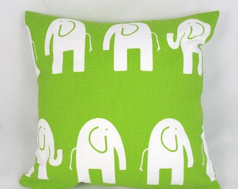 Elephant Pillow - Decorative Pillow - Accent Pillow - Kid Pillow - Room Decor - Green
