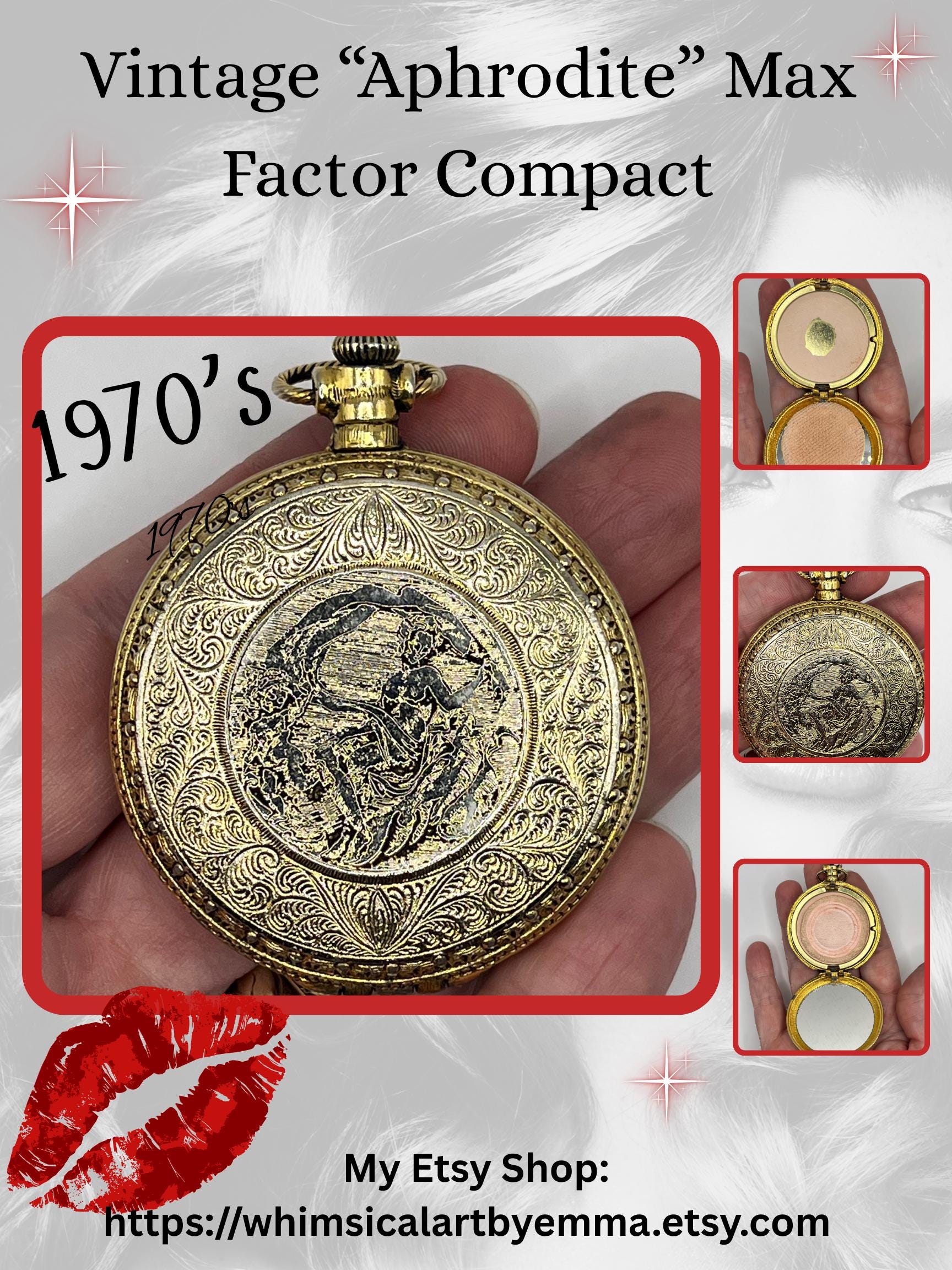 【激レア】1960〜70年代 Max Factorジュエリー　ケース　小物入 Amazon.co.jp: 木製宝箱 ジュエリーボックス 金具付き レトロ