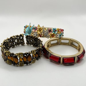 Set of Three Rhinestone Bracelets