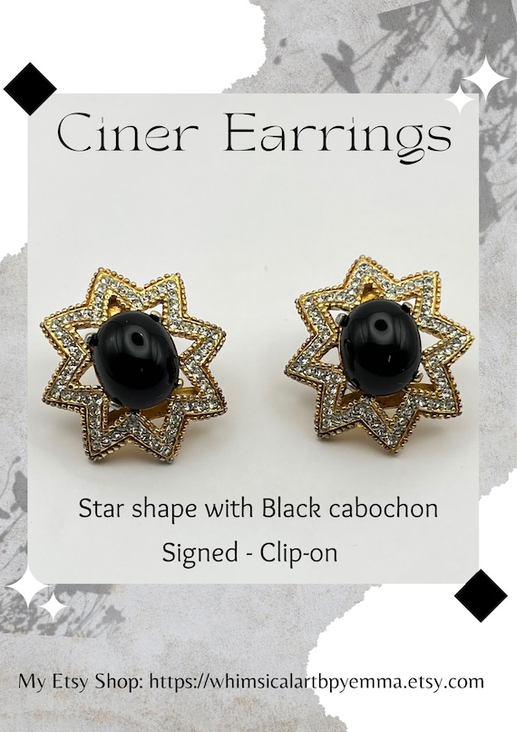 Vintage, Signed Ciner Earrings - Double Signed
