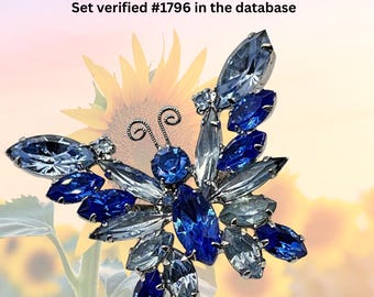 Juliana D & E Verified #1796 Shades of Blue Butterfly Brooch