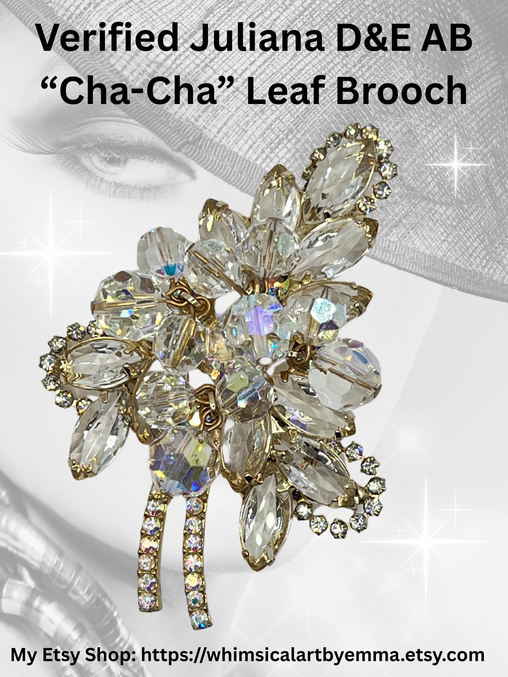 Verified Juliana AB Rhinestone “cha-cha” Leaf Brooch - Etsy display picture 2