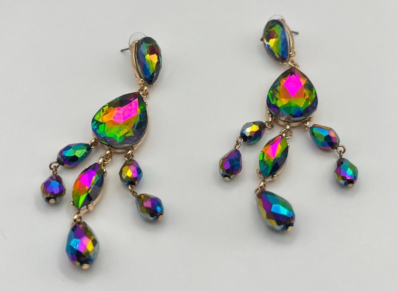 Vintage AB Watermelon Rhinestone Jewelry Set - Etsy