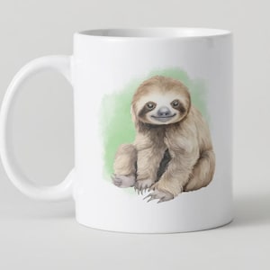 Faultier Becher, Tierbecher, Geschenkbecher, Faultier-Liebhaber, Tierfans, Wildtier-Liebhaber, Geburtstagsgeschenkideen