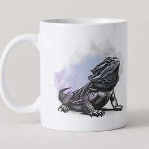 Bearded Dragon Mug, Reptile Coffee Cup, Lizard Mug, Bearded Dragon Lover Gift Ideas, Exotic Animal Gift, Reptile Art Mug