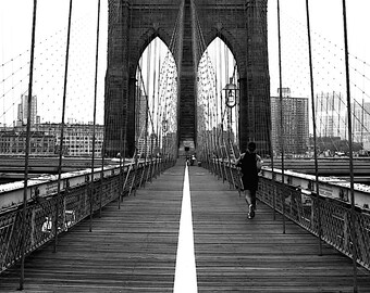 All Ways Lead To Brooklyn - NYC Brooklyn Bridge I love New York City NYC New Yorker Big Apple Wall Decoration Fine Art Print 8x10