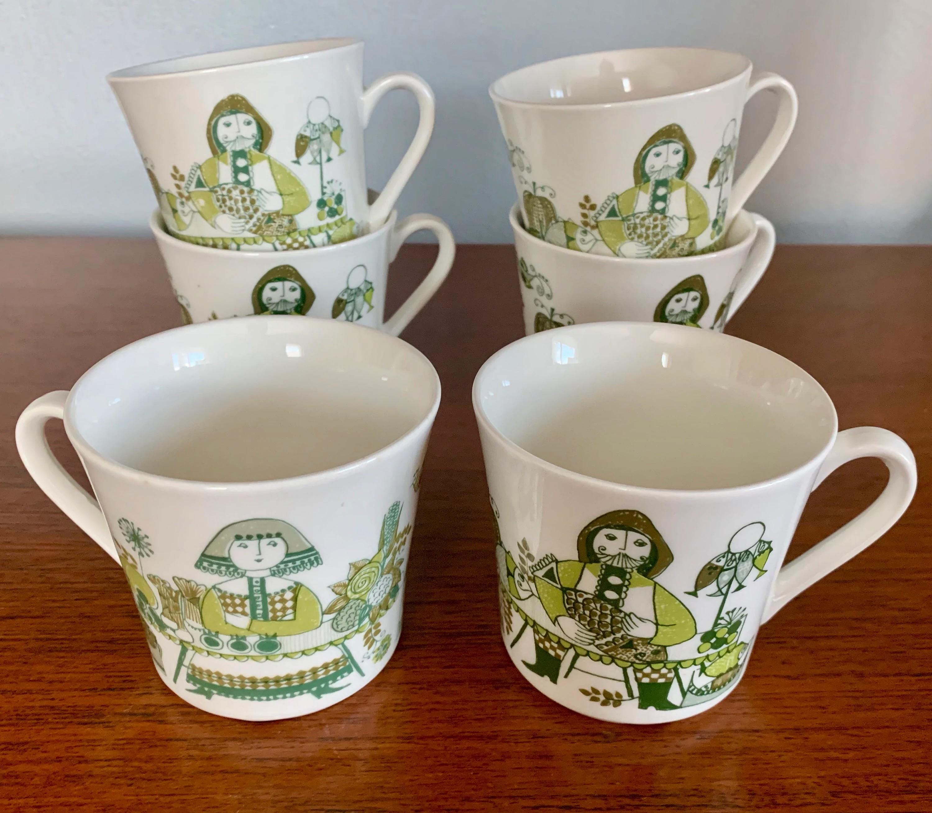 Vintage Figgjo Green Market - Etsy
