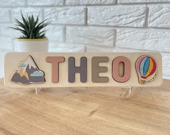 Personalisiertes Holz Namenspuzzle für Baby und Kleinkind