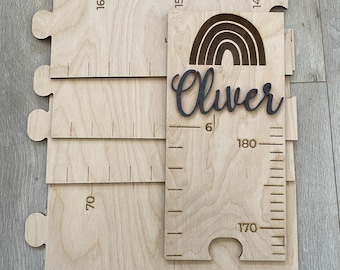 Personalized Wooden Growth Chart: Engraved Height Ruler, Nursery Decor