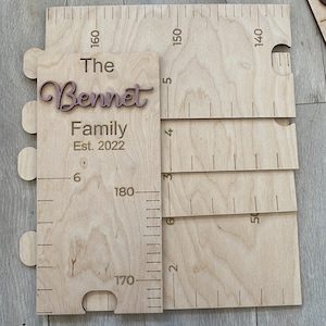 Messlatte für die Familie, Messlatte für das Wachstum aus Holz, Messlatte für das Wachstum Ihrer Kinder, personalisierte Messlatte für das Wachstum