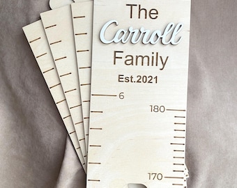 Personalized Wooden Growth Chart: Rustic Nursery Decor with Height Marker Arrows