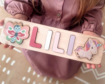 Personalisiertes Namenspuzzle aus Holz: Babygeschenk