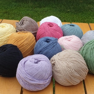 Diva Natural Cotton Baby Yarn, Cotton Yarn, Amigurumi Yarn, Punch Needle Yarn, Eco Friendly Rope, Recycled Yarn, Fine Sport Baby Yarn