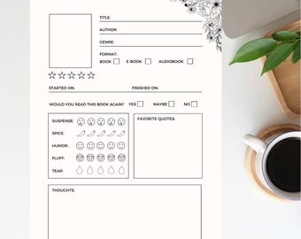 A5 Book Review Template | Printable Reading Journal (PDF)