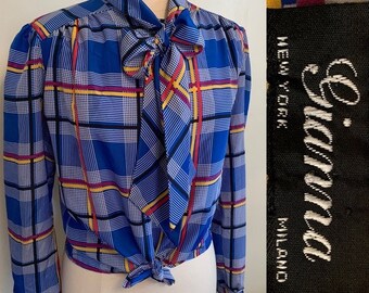 Vintage Top 70s 80s Gianna Bellini Striped L