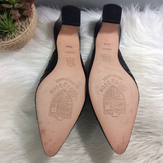 Brighton Mules Two Tone pointed toe Block Heel 9.… - image 8